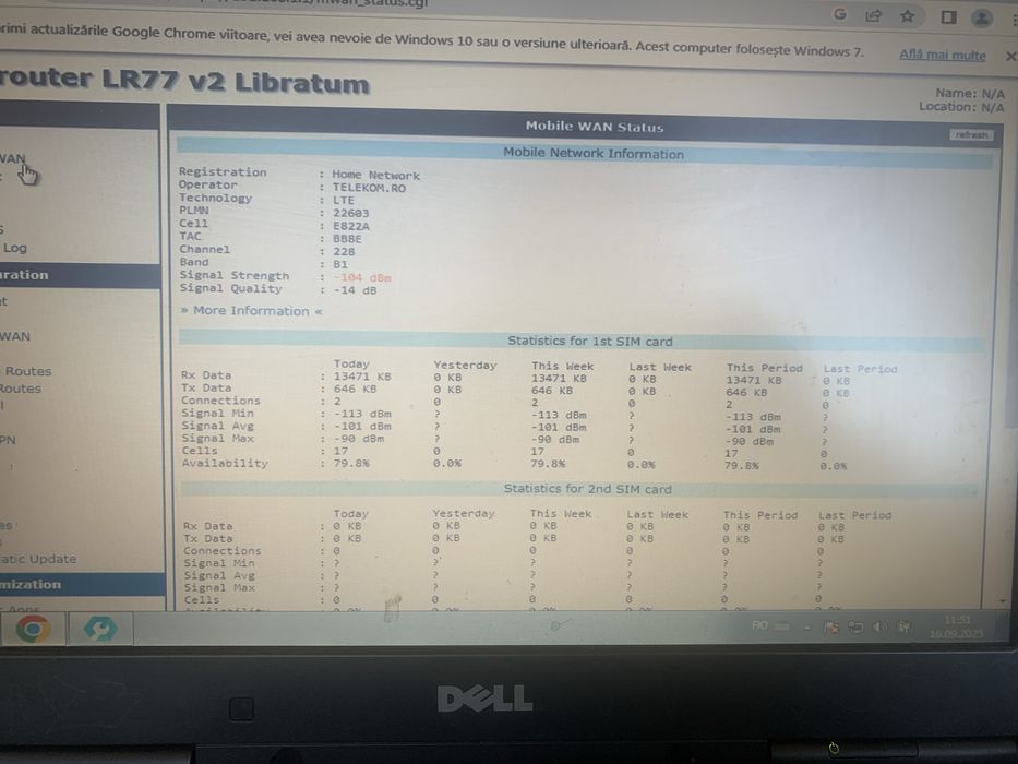 Router dual sim industrial pe sina