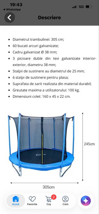 Vand trambulina Mappy 305 cm