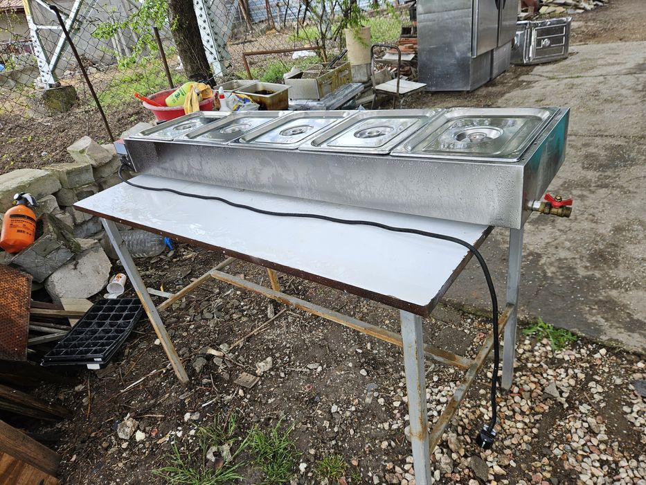 Топла Витрина Бен-мари на водна баня за  скара,Готвени ястия ,пържени продукти картофки и други продукти