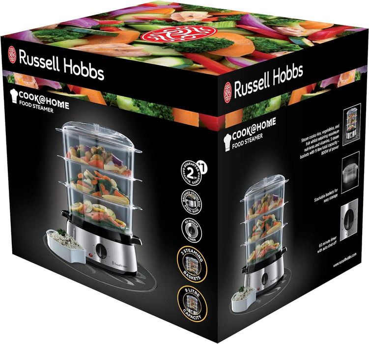 Готвене на пара Russell Hobbs, 9л., 60мин. таймер, Купи за яйца и ориз