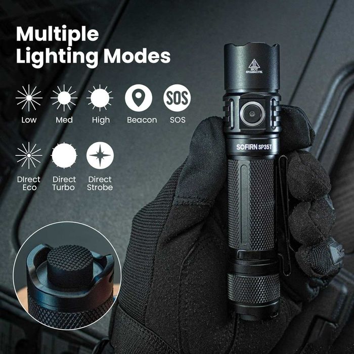 Sofirn SP35T LED Flashlight 3200 Lumens IPX8 Waterproof