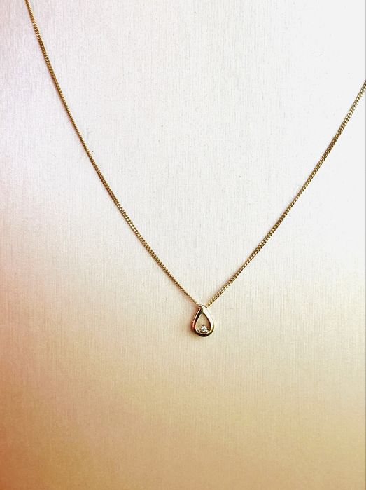 Цепь с кулоном вставка - бриллиант 585 Россия