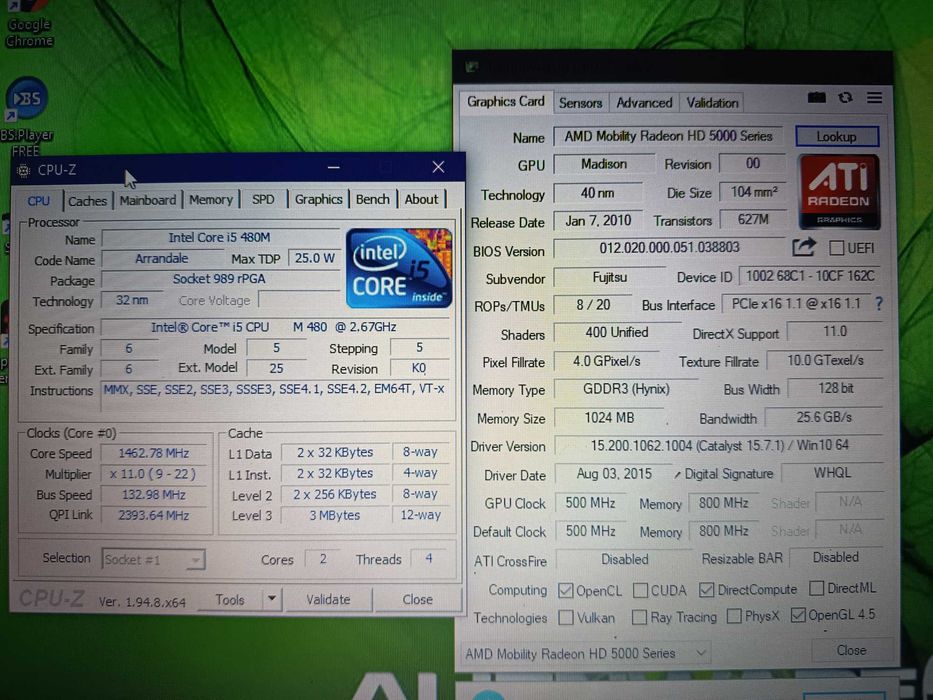 Laptop light gaming, Fujitsu Lifebook AH530, Core i5 480m, Radeon HD 5650, ram 8gb ddr3