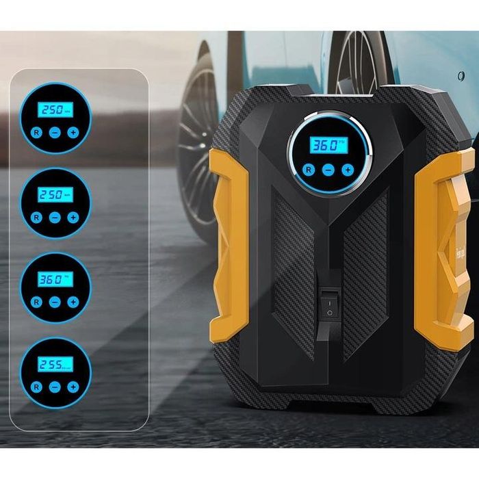 Компресор за гуми №3740-1 Мини компресор 140W дигитален DC12V