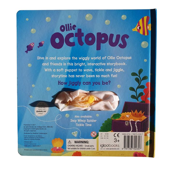 Ollie Octopus carte interactiva engleza, ca noua, cu marioneta inclusa