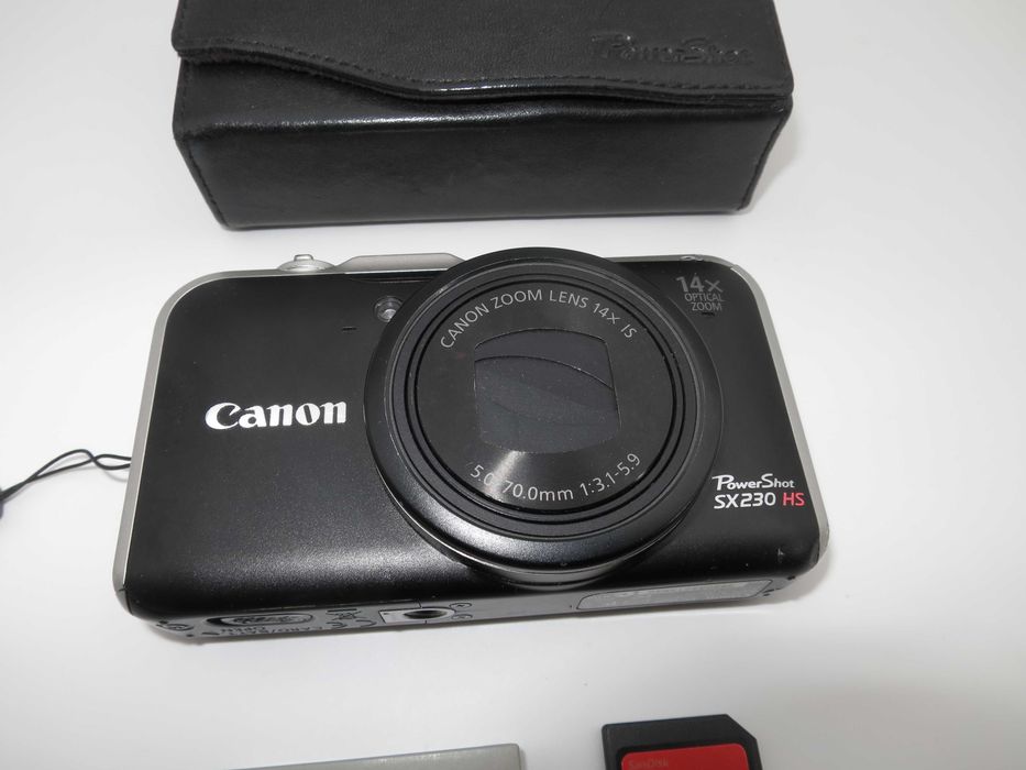 Canon PowerShot SX230 компактен цифров фотоапарат, дигитална камера 14x Оптичен Зум, Вграден GPS, HS System, Пълни Ръчни Контроли, работи Отлично!