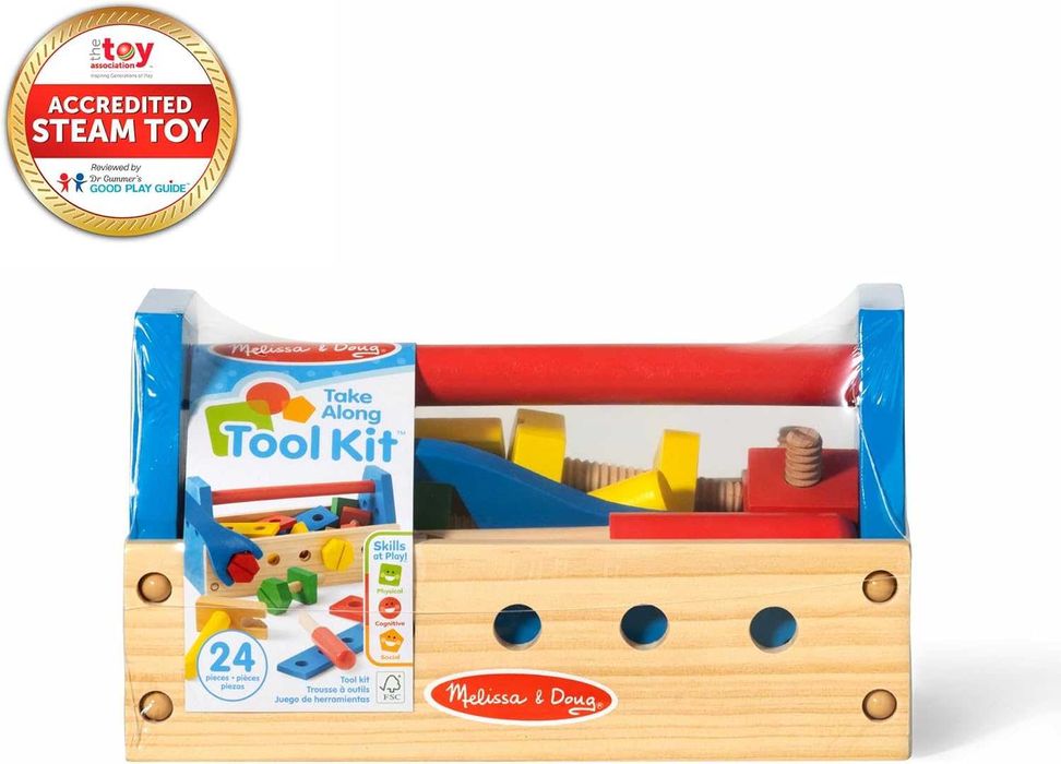 Дървена играчка Melissa & Doug Дървени инструменти с кутия за майстор