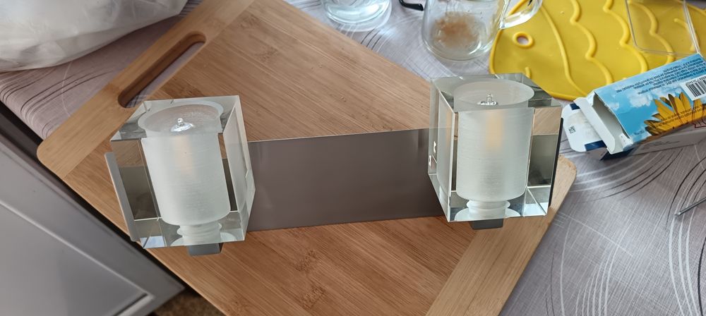 Aplică perete cu două corpuri din sticlă