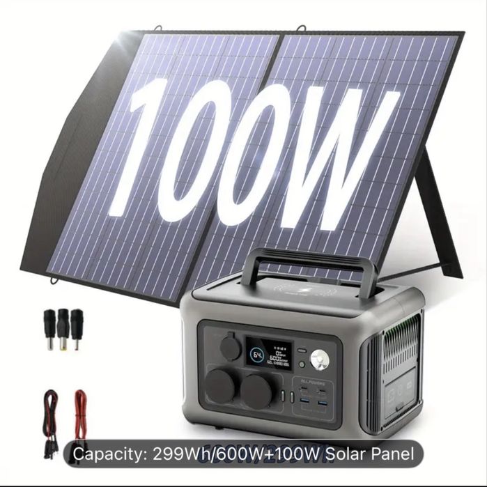 Statie de incarcare portabila 600W 299Wh cu panou solar 100W.Generator
