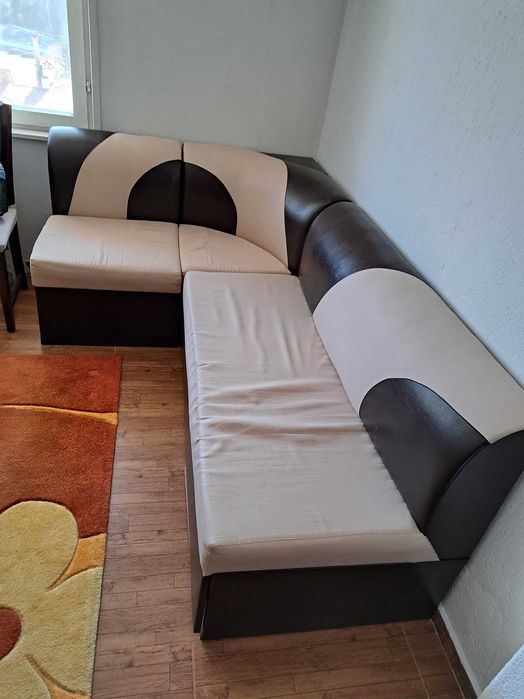 Кухненски ъгъл - кожа  и дамаска