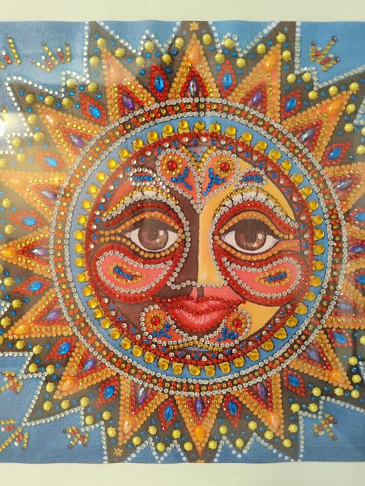 Tablou Diamond Painting Handmade, Soarele Vieții, Înrămat, 42 x 30 cm - PRET REDUS