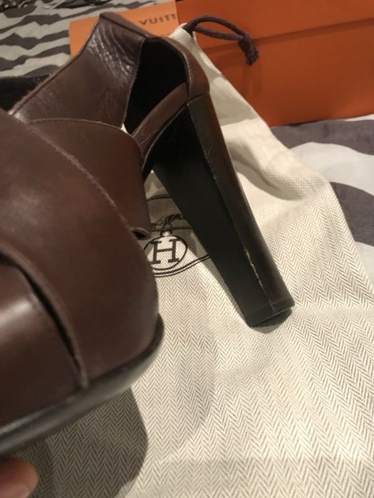 Hermes, sandale stil gladiator din piele 39,5