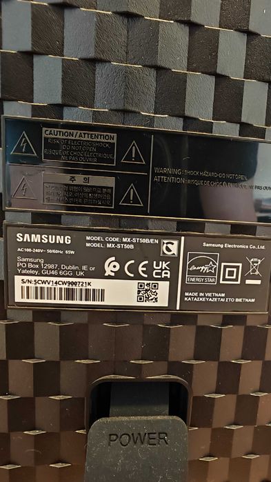 Boxa portabila Karaoke SAMSUNG sound tower mx st50b, party lights, water resistant