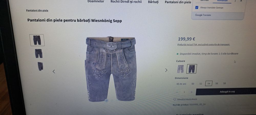 Pantaloni de piele Wiesnkonig