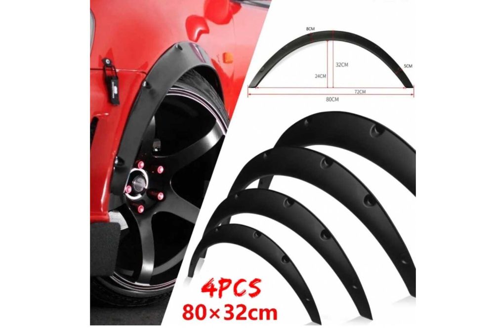 Разширители Раздувки Вежди за Калници PVC предни + задни 4 броя 1КТ 80 x 32 cm