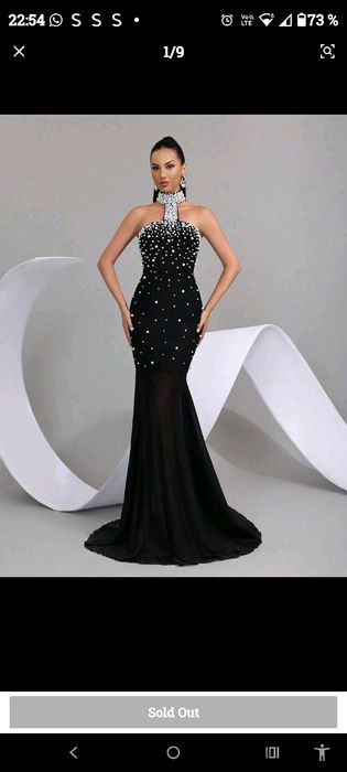 Rochie sirena cu perle
