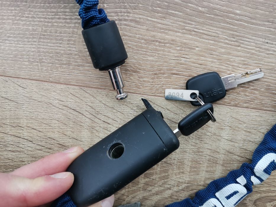 Lanț antifurt bicicletă sau trotinetă, din oțel călit, cu cheie