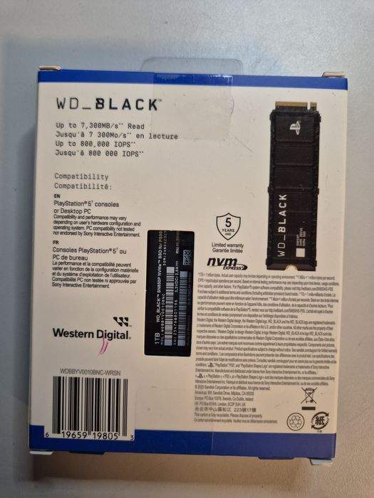 SSD 1TB Playstation Western Digital SN850P Black