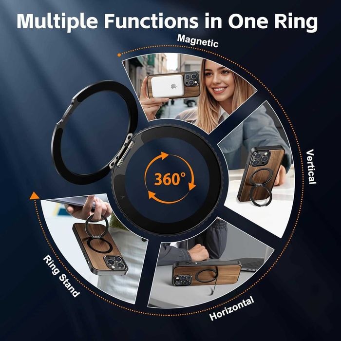 Калъф PANPHEN за IPhone 16 Pro Max 6.9" Магнитен дървен калъф, черен