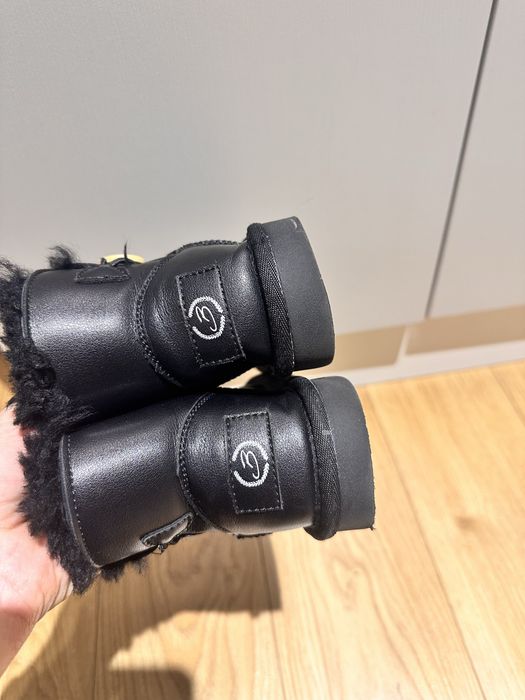 Ghete stil UGG , negre din piele