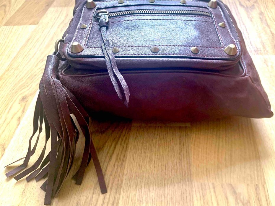 Auth Chloe Geantă Chic Verticală Piele Maro Tip Shopping Original