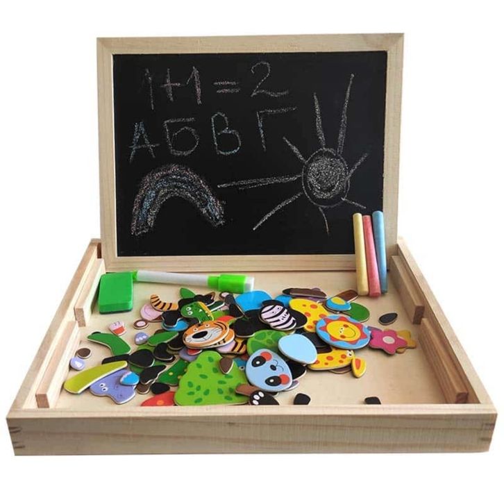 Преносима магнитна дъска с подарък пъзел