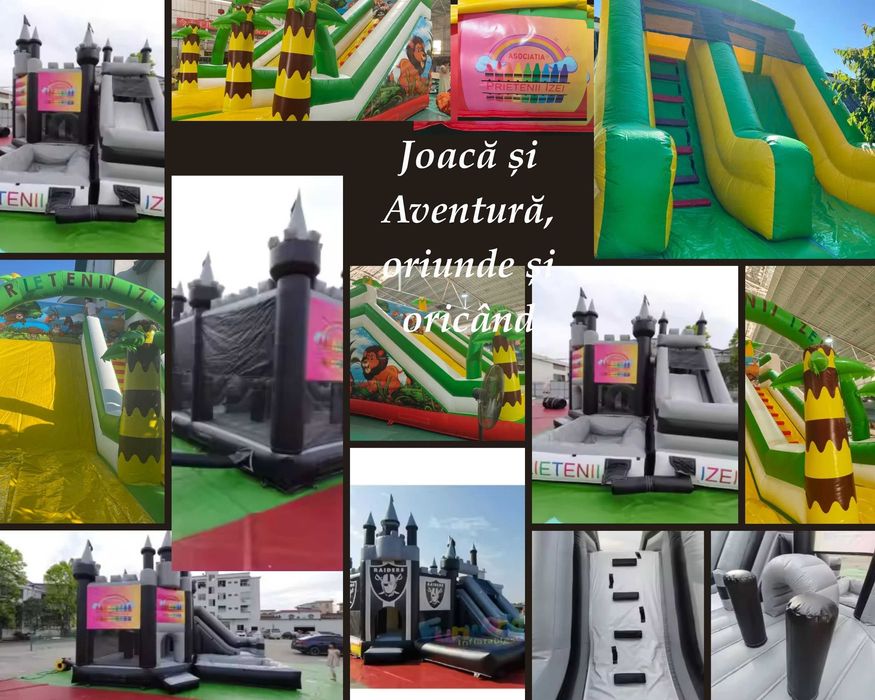 Inchiriem tobogan gonflabil Tema -Jungla, cu dimensiuni de 7mx5mx5m