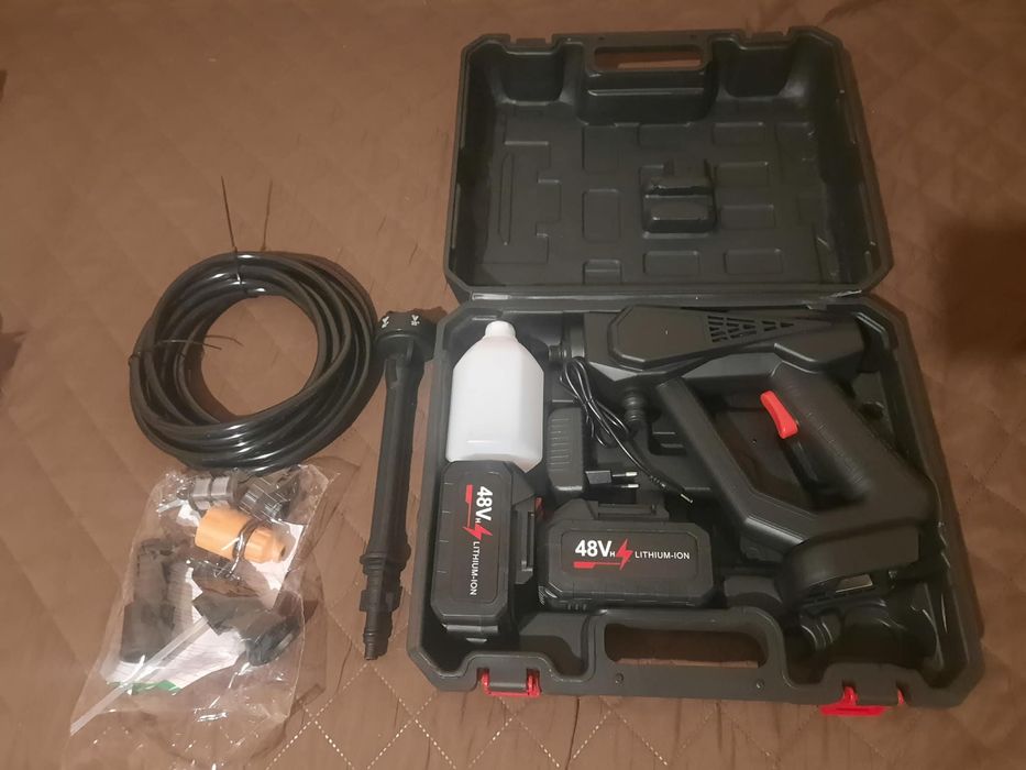 Aparat de spălat cu presiune cu baterii 6L/min 2x7500mAh baterii duză 6-în-1