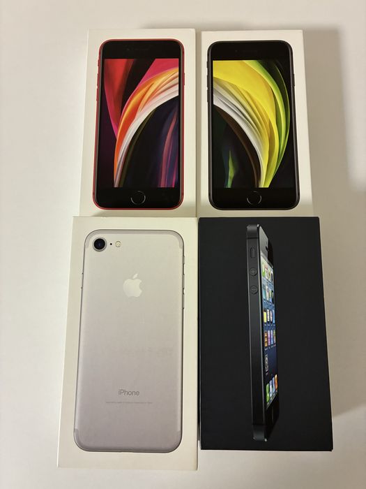 Лот 4 бр. iPhone - 2 x iPhone SE 2, iPhone 7, iPhone 5