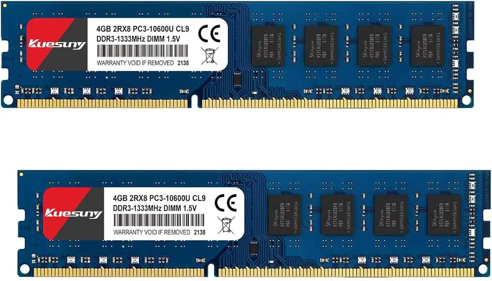 Kuesuny 8GB DDR3 1333MHz RAM комплект 2×4GB PC3-10600