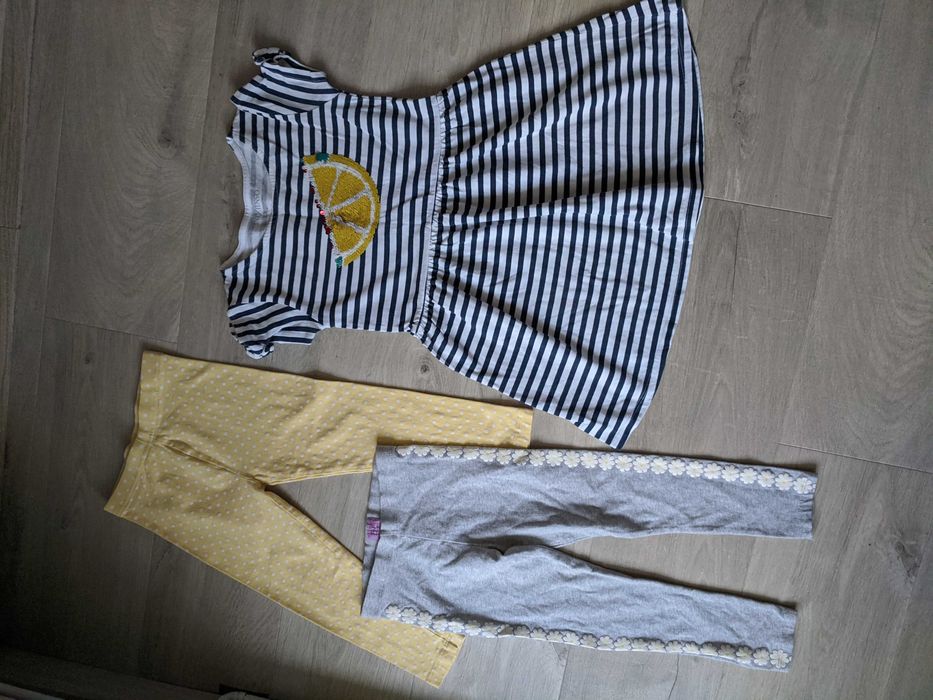 Set rochița paiete, 2 colanți, fete 4-5 ani, 104-110 cm