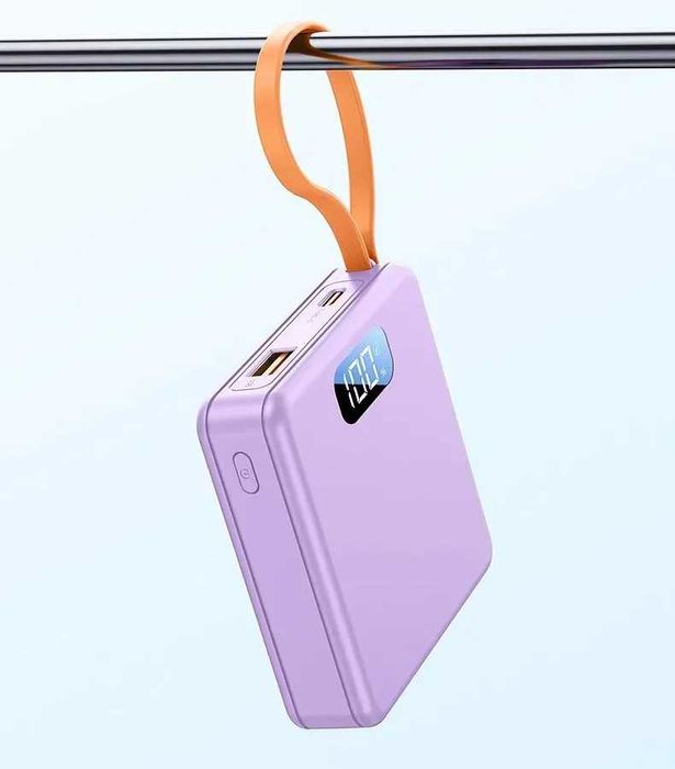 DPLUS 10000mAh Външна Батерия Power Bank Вграден Кабел Type C Дисплей