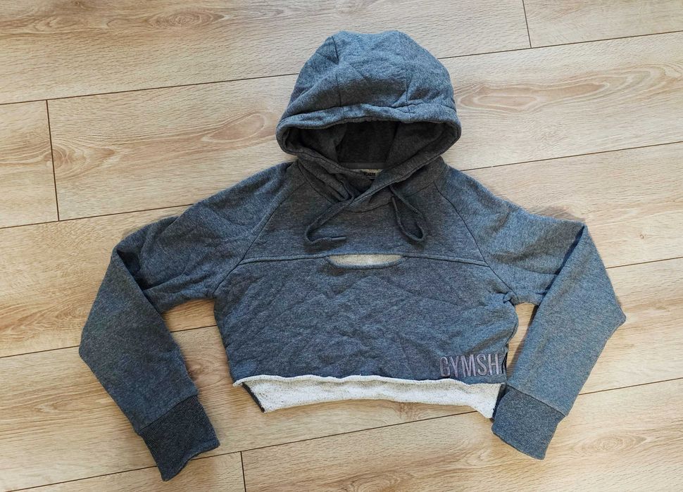 Gymshark Cropped Hoodie Grey / Hanorac Scurt Gym mărimea S