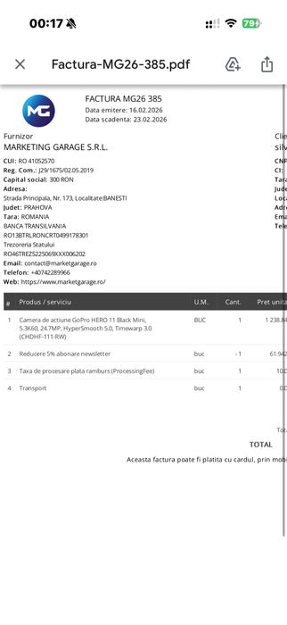 Camera de actiune go pro 11 hero black mini noua sigilata