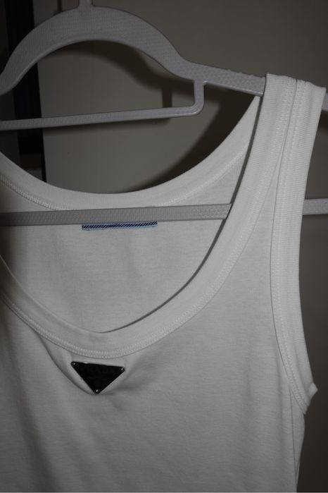 Prada logo cotton tank top 36