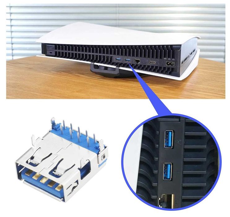 Mufă USB PS5 USB-A 3.0 – Port USB pentru reparat consolă PlayStation 5