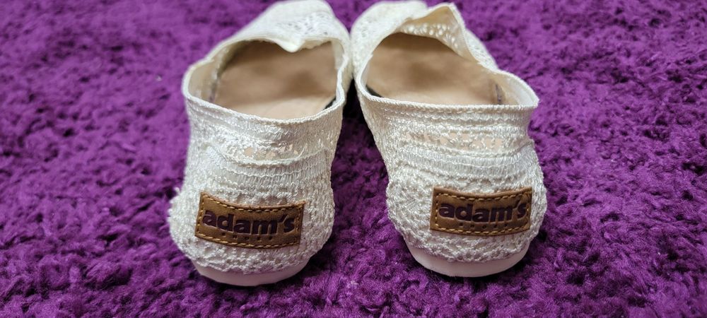 Espadrile din dantela ecru noi 39