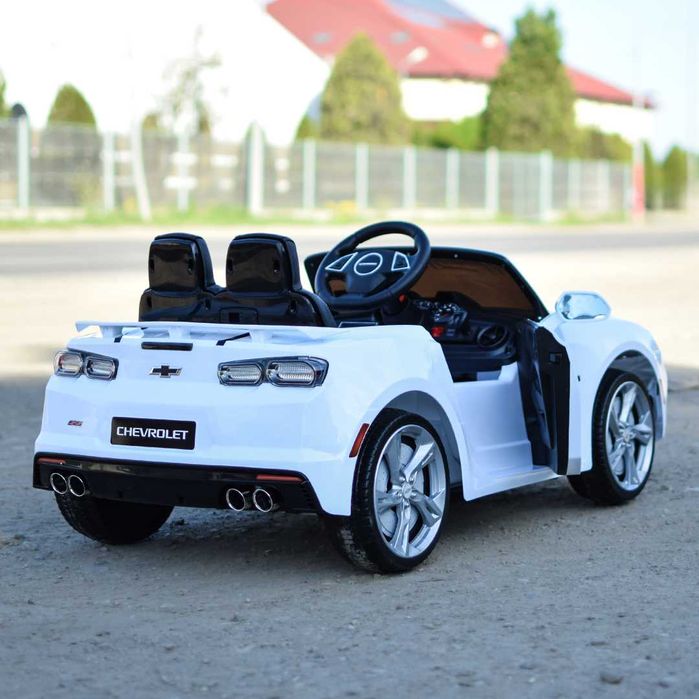 Masinuta electrica, Chevrolet Camaros cu roti moi, scaun tapitat White