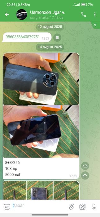 Tecno Spark 30pro yangi karobka d.k bor 8+8/256 108mp 5000mah