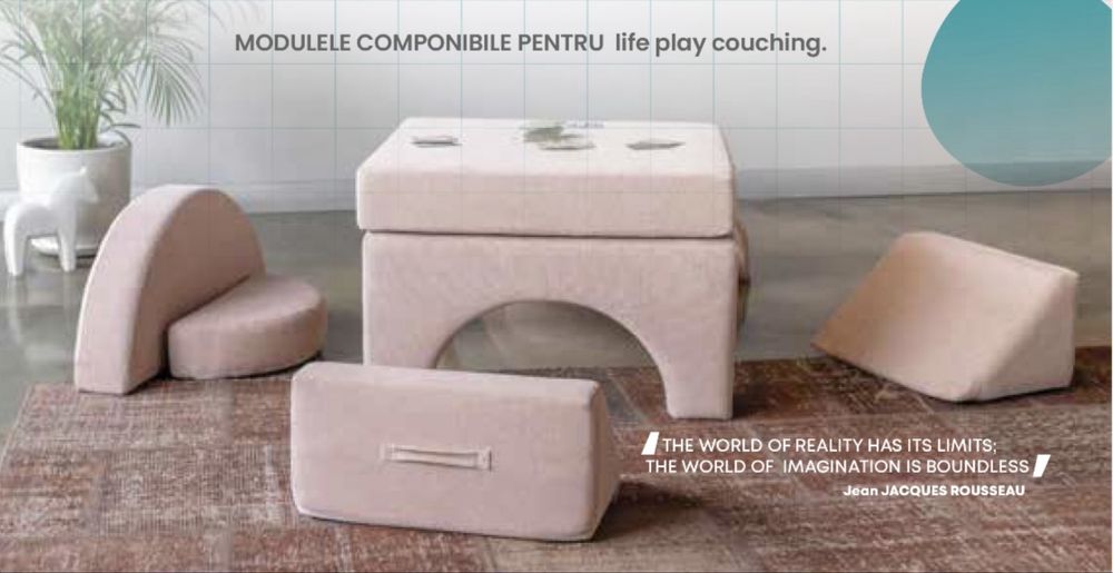 Canapea modulară pentru copii (din spuma) – 12 piese