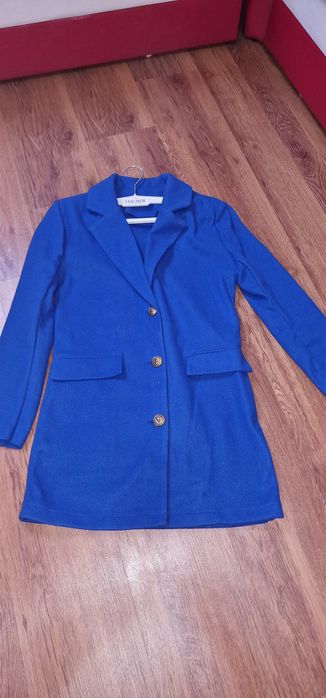 Sacou lung albastru
