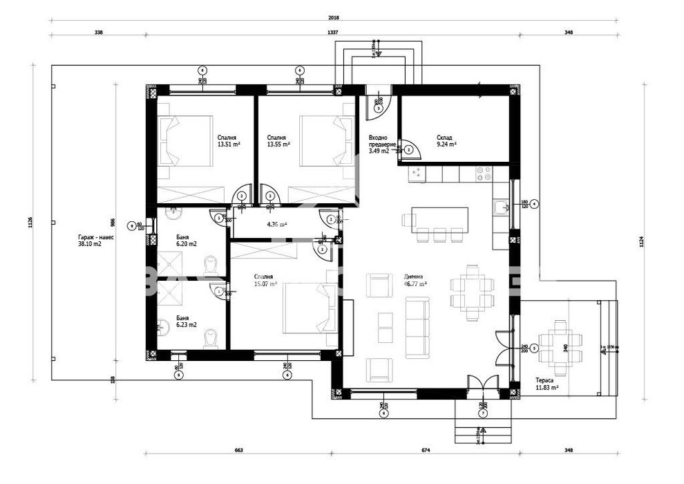 Къща в София, област-с.Равно поле площ 184