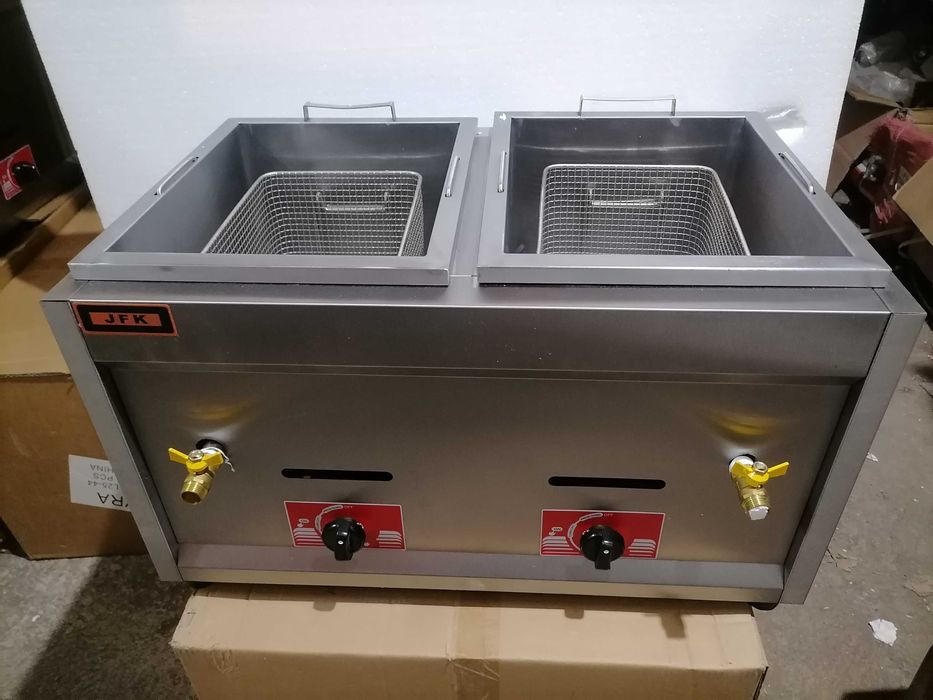 Фритюрник прфесионален газов-единичен, двоен