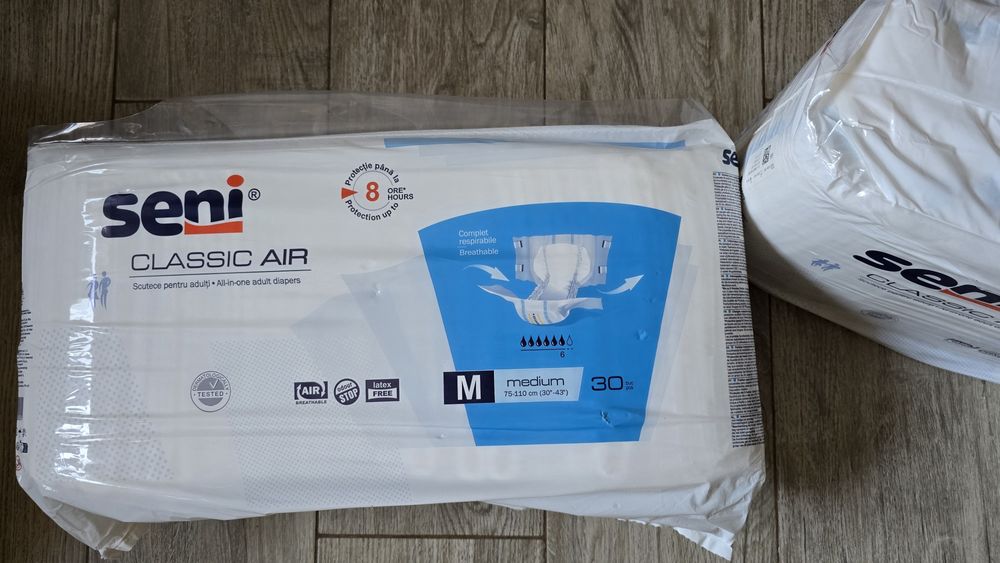 Seni Classic Air Medium, 2×30 bucati, scutece adulti