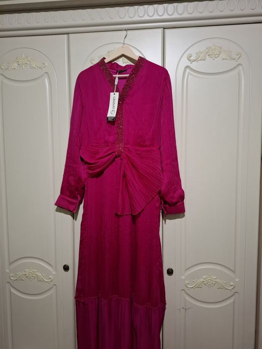 Турецкое платье малинового  цвета