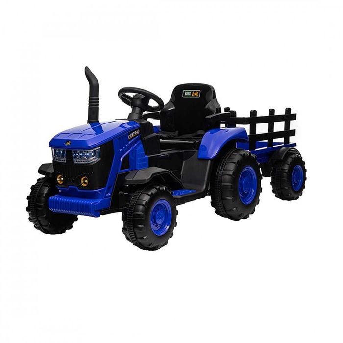Tractor electric pentru copii Nichiduta Track Red 90W cu telecomanda 2.5G 12V, Remorca detasabila, Centura siguranta, Faruri cu lumini LED,