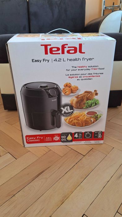 Tefal Easy Fry Classic, Уред за готвене с горещ въздух EY201815, Черен, 4.2 л.