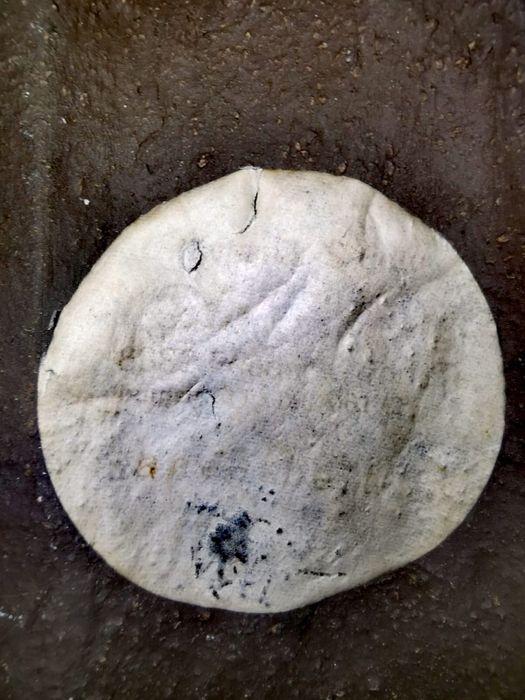 Антикварна керамика фигура скулптура Дева Мария подписана уникална