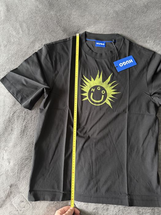 HUGO Nugix tricou barbati negru cu imprimeu marimea S nou original