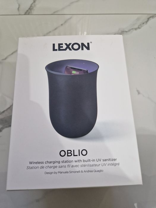 Stație încărcare wireless cu sterilizare UV Lexon Oblio Wireless Charging Station – design modern